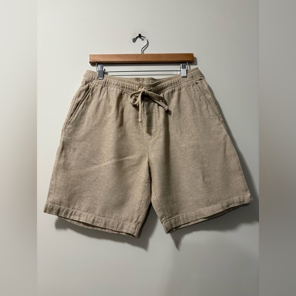 Banana Republic Deck Linen Blend Drawstring Tan Women Shorts Size Medium - Picture 3 of 7